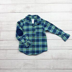 Carter’s Flannel Plaid Patch Collared Button Shirt